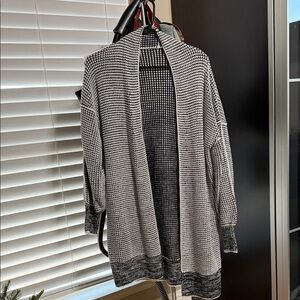 Black and White Open Cardigan